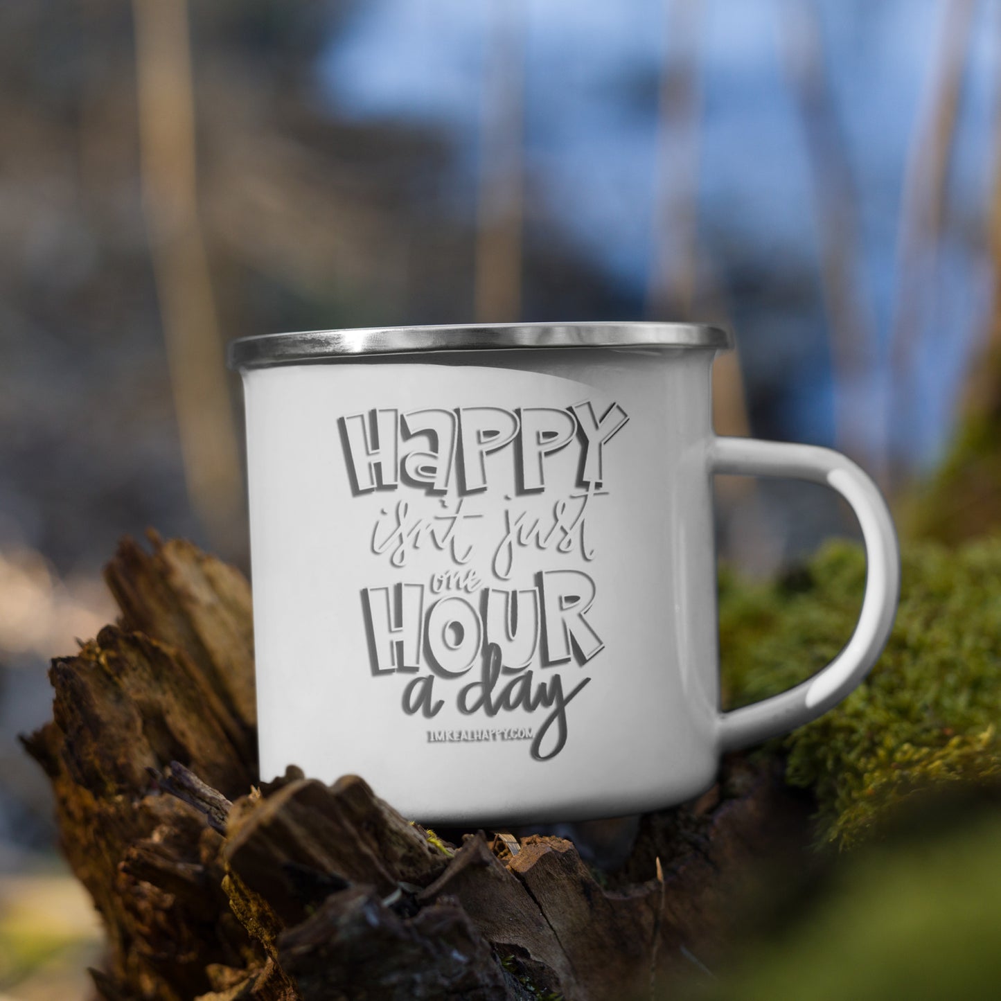 "Real Happy" Enamel Mug