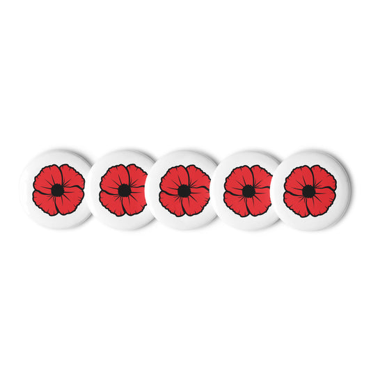 Set of Poppy pin buttons